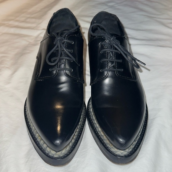 Acne Lark Black Oxfords Size 5 - Picture 1 of 16